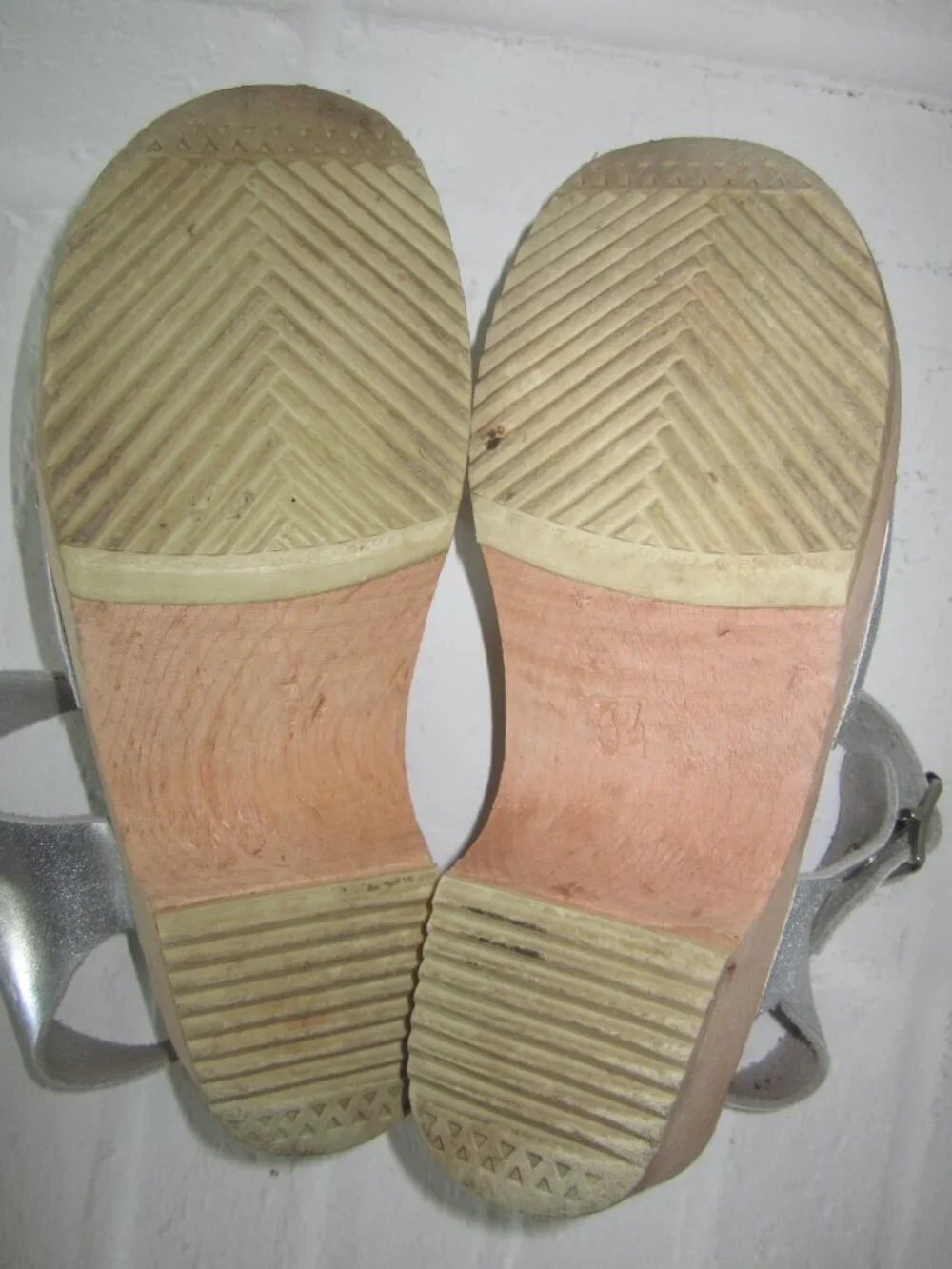 LOTTA FROM STOCKHOLM Lotta’s Swedish Silver Clog Sandal Buckle Strap Size 34